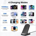 thumbnail image 5 of SOLPOWBEN Wireless Charger Stand 15w Max Fast Wireless Charging Stand Compatible with iPhone 17/17 Plus/17 Pro Max 16/15/14/13/SE/12 Series (Without AC Adapter) Black, 5 of 6