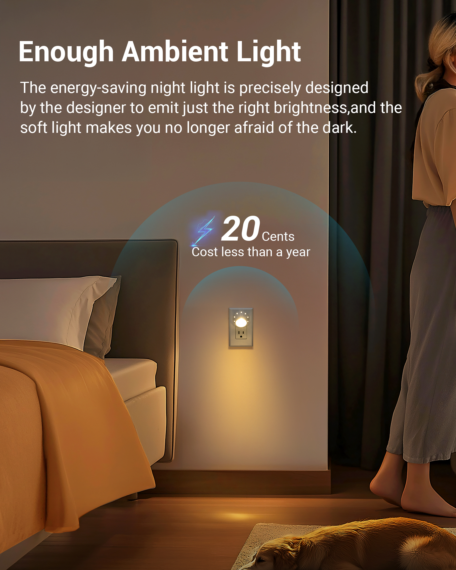 DEWENWILS 4-Pack LED Night Light Plug-In, Warm White photo 2