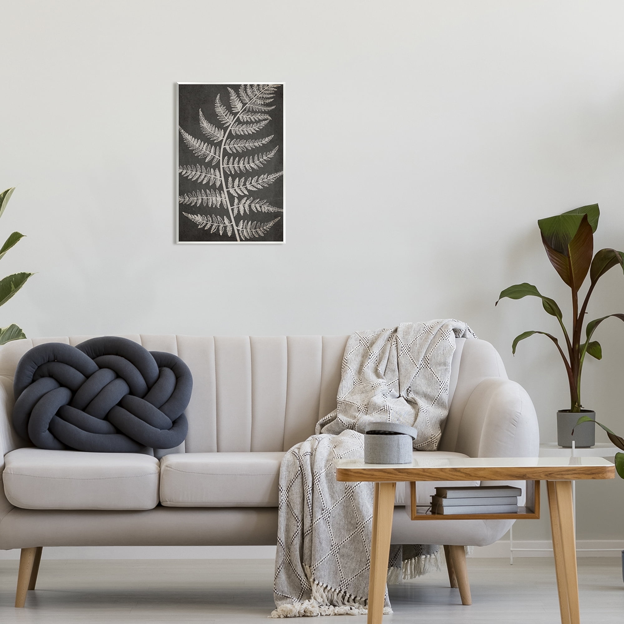 Stupell Industries Woodland Fern Outline Botanical & Floral Painting Unframed Art Print Wall Art, 13 x 19