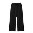 thumbnail image 4 of Sewkxo Girls Wide Leg Sweatpants Drawstring Elastic Waist Baggy Pants Trendy Loose Athletic Joggers with Pocket,Black 120, 4 of 6
