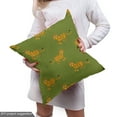 thumbnail image 5 of Ambesonne Leopard Fabric by the Yard Upholstery, Cartoon Happy Wild Animals, 2 Yards, Olive Green Marigold and Grey, 5 of 5