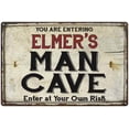 thumbnail image 1 of ELMER'S Man Cave Sign Rustic Garage Decor Gift 8x12 Metal 108120035221, 1 of 1
