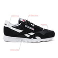 thumbnail image 2 of Zapatillas Reebok Classic Nylon para mujer, negras y blancas, 9.5, 2 of 6