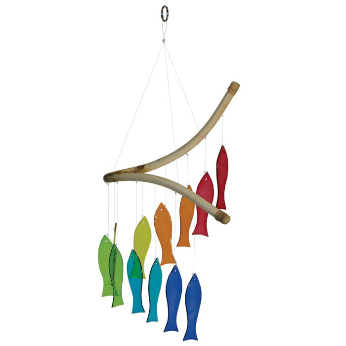 NHS Rainbow Twister Bamboo Reed Wind Chime Window Garden Hanging Mobile 