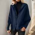 thumbnail image 5 of XPMWRP Women's Sweaters Winter Hooded Cardigans Button Up Knit Coats Jackets Lantern Sleeve Outerwear with Pockets Navy S, 5 of 8