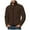 Brown, variant on Kureaily Men Solid Color Zipper Stand Up Collar Cardigan Fleece Jacket Casual Loose Business Trend Comfortable Jacket