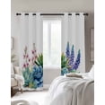 thumbnail image 4 of Summer Succulents Blackout Curtains for Bedroom Living Room Darkening Curtains 63 Inches Long Spring Floral Watercolor Window Curtain 2 Panels Set Insulated Window Treatment Grommet Drapes 42"x63", 4 of 9