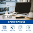 thumbnail image 2 of Labymos 5.1 Inch LED Display Electric Alarm Clock 2 in 1 (Radio+Clock) Desktop Mirror Clock, 2 of 8
