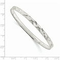 thumbnail image 3 of Sterling Silver 5mm Diamond Cut Slip-On Bangle (8 X 4.75) Made In India qb1082, 3 of 5
