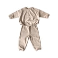 thumbnail image 1 of Gibobby Conjunto de pantalón para bebé Recién Nacido bebé niñas niños otoño algodón sólido manga larga pantalones largos ropa de dormir conjunto trajes ropa(Beige,5-6 Años), 1 of 4