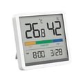 thumbnail image 1 of Termómetro Pantalla digital Higrómetro interior 5-IN-1 Temperatura Sensor de humedad Medidor Medidor de calibre Desktop Sala de estar Tiempo Date Fecha Reloj AweSitey EL014461-00B, 1 of 7