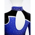 thumbnail image 5 of Hansber Girls Sparkly Long Sleeve Full Body Unitard Gymnastics Leotard Ballet Dance Bodysuit Jumpsuit Blue 10, 5 of 7