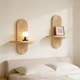 thumbnail image 6 of 2Pcs Boho Shelves Wall Decor Mid Century Modern Decorative Floating Shelves 11.81inch with Ledge for Indoor Decoration Holding Planter Ornaments (Style 2), 6 of 10