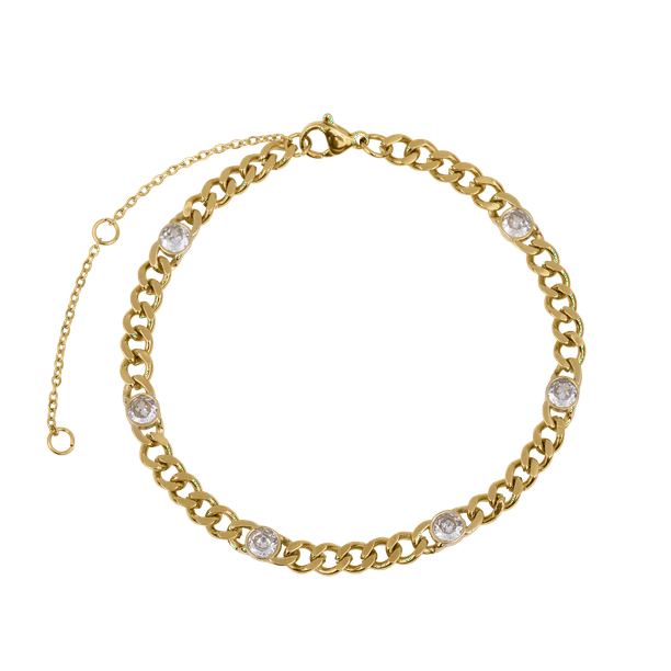 Pulsera Mujer de Cadena de Oro 14k o Plata LuckyLy modelo Kary dorado UNITALLA