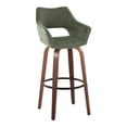 thumbnail image 4 of Mustang 30" Fixed-Height Barstool Set of 2, Bar Stools Swivel, Bar Chairs, Swivel Bar Stools Set of 2 with Back, Bar Stools for Kitchen Island (Green Fabric), 4 of 6