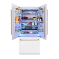 thumbnail image 5 of ZLINE RBIVZWM36CB 19.6 Cu. Ft. Counter Depth White Matte with Champagne Bronze Accents 3-Door French Door Refrigerator, 5 of 5