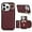 Wine Red, variant on for iPhone 11 Case with Card Holder - Credit Card Slot,RFID Blocking,360°Rotating Ring Kickstand and Leather Flip Folio Wallet Cover for Women(Black)