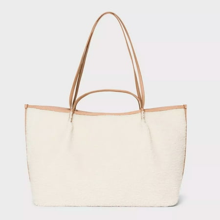 Universal Thread Craft Tote Handbag with Double handles and Shoulder Straps -Tan