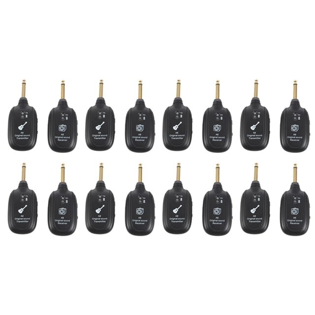 8X UHF Guitar Inalambrico Transmisor Receptor Incorporado Recargable