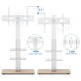 thumbnail image 2 of Modern Floor TV Stand Swivel for 40 to 75 inch White 3 Shelf TV Mount Stand, White, 2 of 7