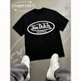 thumbnail image 2 of 【New Arrival】Von Dutch Originals Oval Logo Oversized Graphic T-Shirt | Y2K Streetwear White Cotton Short Sleeve Tee, 2 of 9