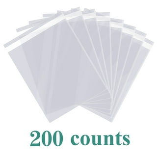 100pcs 5-1/2 x 7-1/2 inch Clear Cellophane Cello Bags,Thick Greeting Card Plastic Sleeves-Fit 5 x 7 inch Cards with Envelope A6 A7 Photos Candy
