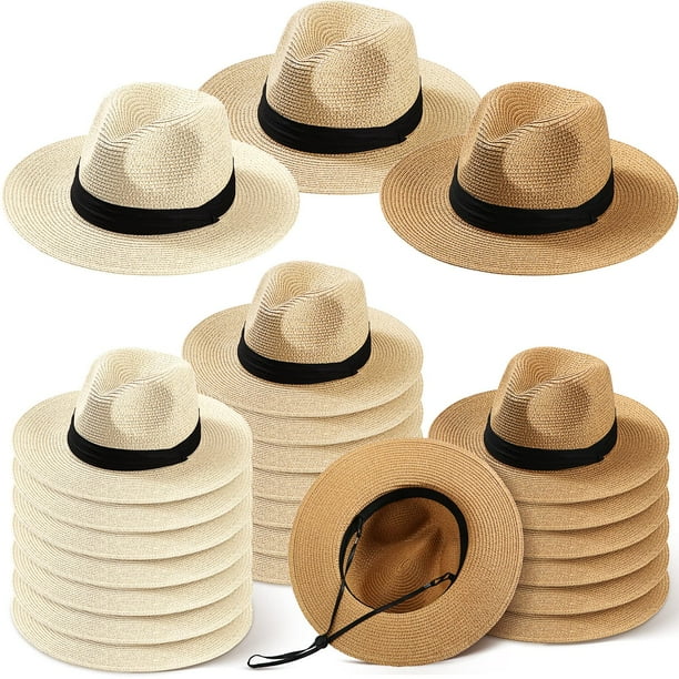Sombrero de paja Sureio para sol de verano y playa, 24 unidades