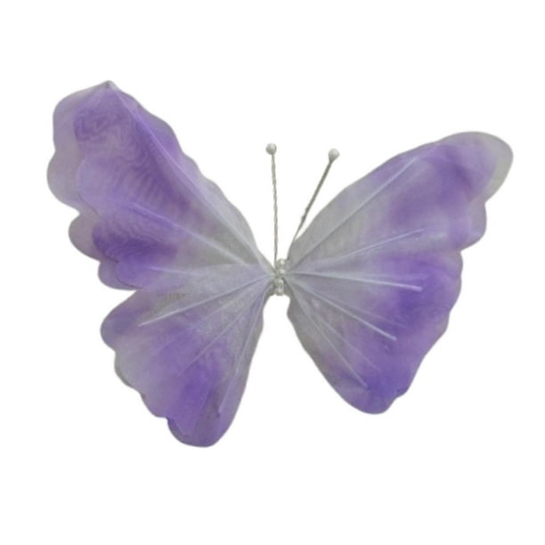 Decoraciones de mariposas artificiales, accesorios de boda, adorno de mariposa grande. Degradado morado claro