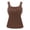 Brown, variant on Women’s Lace Trim Tank Top Sleeveless Scoop Neck Fitted Camisole Soft Stretchy Undershirt for Daily Wear Pink L