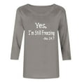 thumbnail image 5 of Boho Tops for Women Graphic Lettering 3/4 Sleeve Round Neck Top Tees Tshirts Fall Shirts My Items, 5 of 6