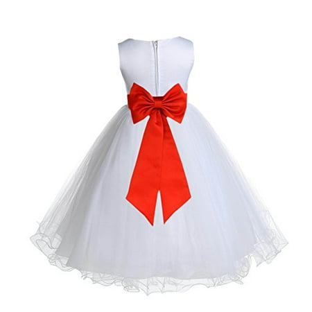 

Ekidsbridal White Tulle Rattail Edge Formal Toddler Flower Girl Dresses Special Occasion Dresses Wedding Tulle Dresses Pageant Dresses Junior Bridesmaid Dresses Easter Summer Dresses Ball Gown 829T