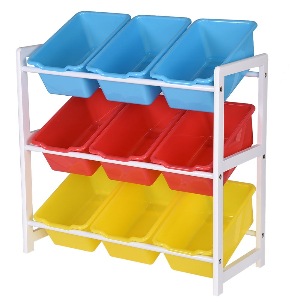 Solid Wood Toy Rack Kids' Toy Storage Organizer Children Finishing