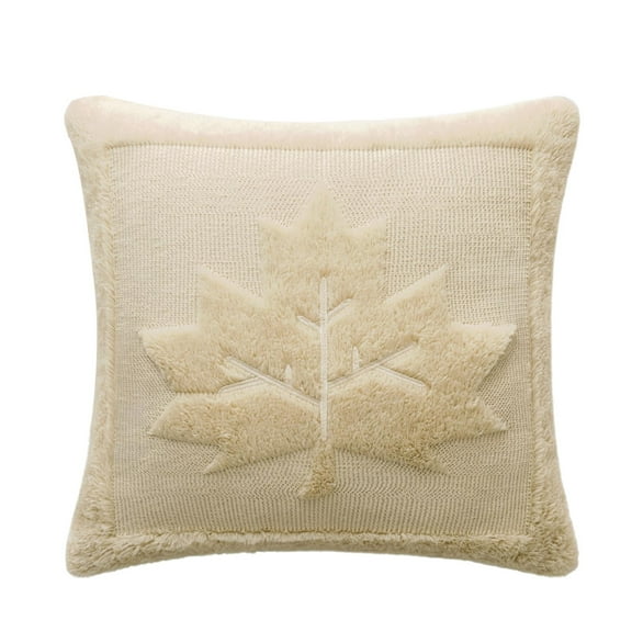 SUSHANG Maple Leaf Embroidered Throw Pillow Cover – Soft Autumn Decorative Cushion for Couch, Sofa or Bed, Fall Farmhouse Home Decor, Thanksgiving & Seasonal Cozy Accent (19.6x19.6 Inches)