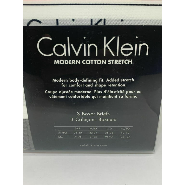Calvin Klein NB2381901 Men's Cotton Stretch 3 Pack Boxer Briefs Underwear  UW266 (Medium)
