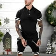 thumbnail image 3 of Mens Short Sets 2 Piece Outfits Polo Shirt Fashion Summer Tracksuits Casual Set Short Sleeve And Shorts Set For Men, 3 of 6