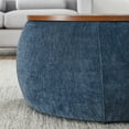 thumbnail image 5 of Round Storage Ottoman, 2 in 1 Function, Work as End table and Ottoman,with small seat,Dark blue(25"x25"x14.7"), 5 of 9