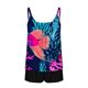thumbnail image 4 of Tankini de playa deportivo con estampado de moda para mujer, tirantes finos ajustables, traje de baño de dos piezas con abertura y shorts de baño con bolsillo, traje de baño de poliéster para mujer., 4 of 5