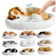 thumbnail image 3 of CNKOO Realistic Sleeping Plush Breathing Dog Furry Dog With Mat Creative Animals Decor Stuffed Animal Doll, 3 of 4
