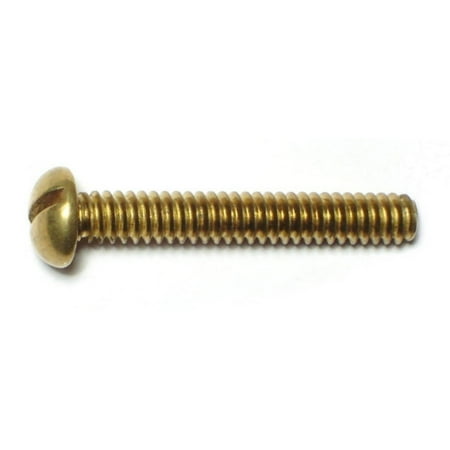 

#10-24 x 1-1/4 Brass Coarse Thread Slotted Round Head Machine Screws MSRB-191