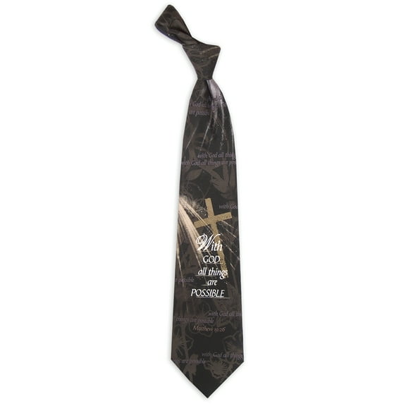 With God All Things Are Possible Inspirational Silk Necktie