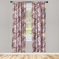 thumbnail image 3 of Ambesonne Floral Nature Print Curtains, Potpourri Vibe, Pair of 28"x95", Ruby Pale Lavender Blush, 3 of 5