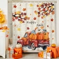 thumbnail image 5 of Shower Curtains for Bathroom-72"x84",Thanksgiving Orange Pumpkin Farm Truck Waterproof Bath Curtain Shower Curtain Set, 5 of 7
