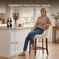thumbnail image 6 of Bar Stools Set of 2, Upholstered Counter Height Bar Stools, Modern Counter Stools with Wood Legs for Kitchen Island Dining Room Bar, Beige, 6 of 8
