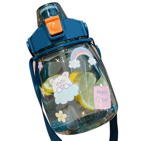 

YEUHTLL 1200ml Plastic Water Bottle Tour Drinking Bottle Large Capacity Straw Cup