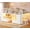 White, variant on Plonmago Low Bunk Bed Twin Over Twin with 8 Fabric Drawers & Bookshelf, Twin Bunk Beds with RGB LED Lights, Windows, Metal Bunk Beds with Slanted Ladder & Safety Guardrails, Space Saving,White