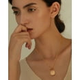 thumbnail image 6 of CANEVINKA Dainty 18K Gold Zircon Elizabeth Pendant Paperclip Chain Necklace for Women Toggle Clasp Necklace Layered Jewelry, 6 of 7