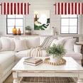 thumbnail image 4 of Red and Valance Curtain White Striped Geometric Window Valances Rod Pocket Short Curtains Window Treatments for Kitchen Bedroom Bathroom Laundry 42" x 18", 4 of 9