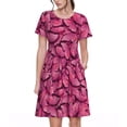 thumbnail image 1 of Fotbe Butterfly Vestido Largo de Moda para Mujer, Vestido Tipo Camiseta con Manga Corta y Estilo Casual a Rayas y Bloques de Color, 1 of 6