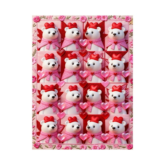 Valentine's Day Cozy Flannel Throw Blanket For Couples Cuddling With Adorable Animal Designs Soft Warm