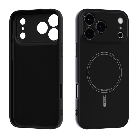 LHNUNP Magnetic for iPhone 14 Pro Max Case Compatible with MagSafe, Slim Silicone Liquid Full Camera Protection Skin-Friendly Shockproof Anti-Scratch Case, Black